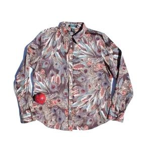 Lauren by Ralph Lauren Peacock Floral Button Up